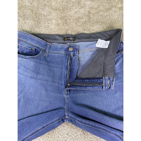 Lee Slim Fit Straight Leg Mid Rise Jeans Womens 14 Blue Denim Dark Wash D233 - Picture 3 of 14